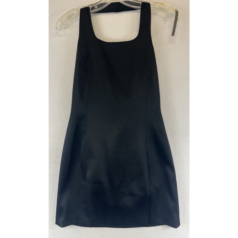 Vintage Y2K Express‎ Dress Size M Mini Bodycon Strappy Halter 2000s Black